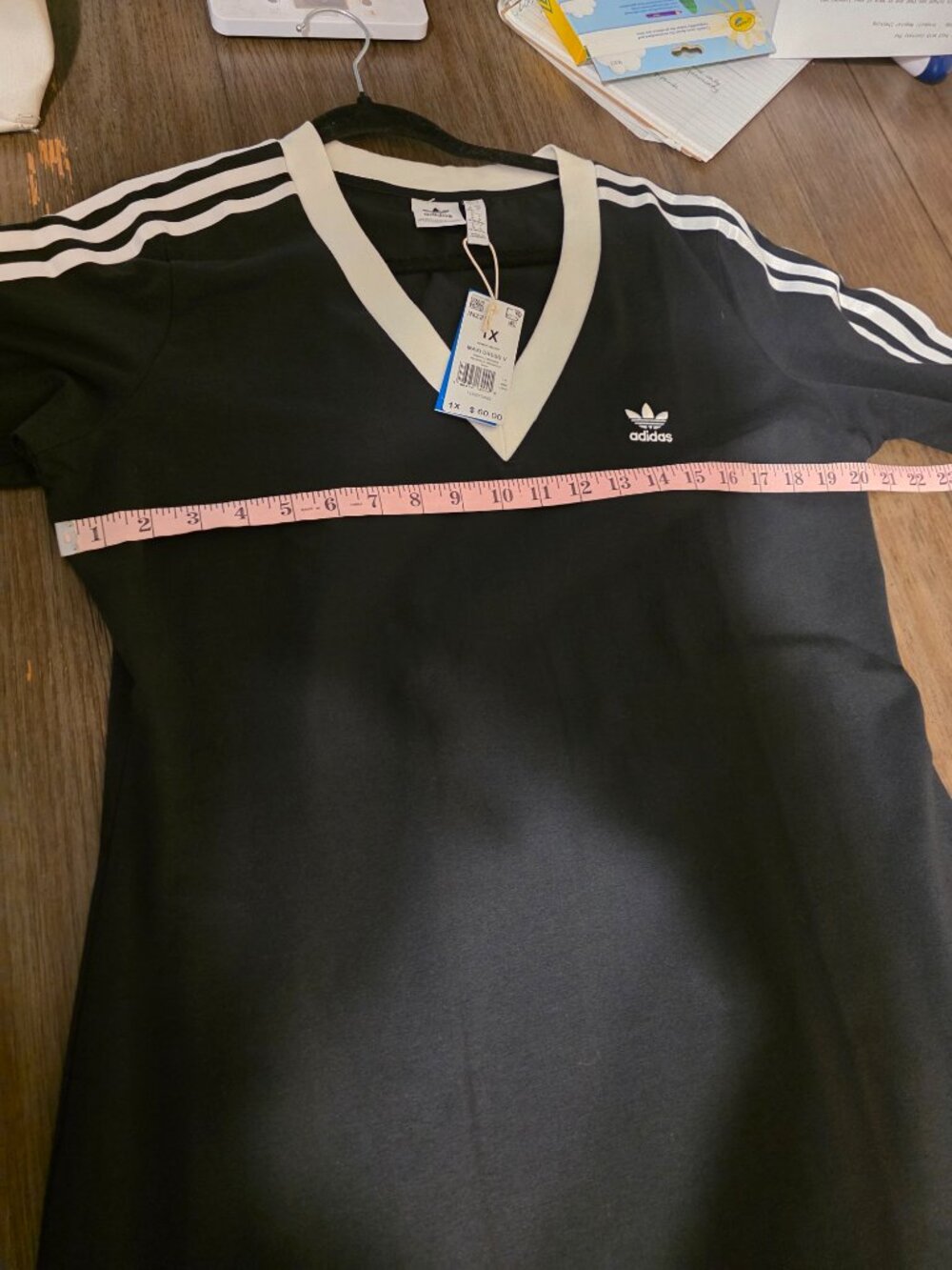 Adidas Adicolor Classics 3-Stripes Maxi Dress NWT Black 1X - Picture 7 of 16